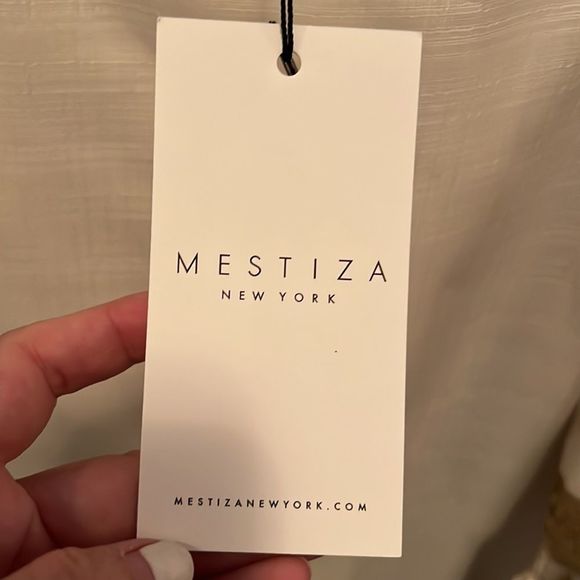 NWT cream mestizia NY off shoulder mini dress sequins and tassels - small - Picture 2 of 5